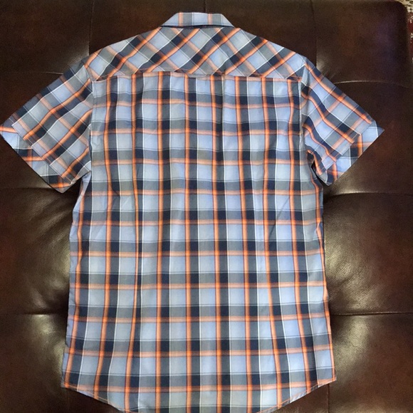 Checkered Blue & Orange 7 Diamonds Button Up - Picture 6 of 6